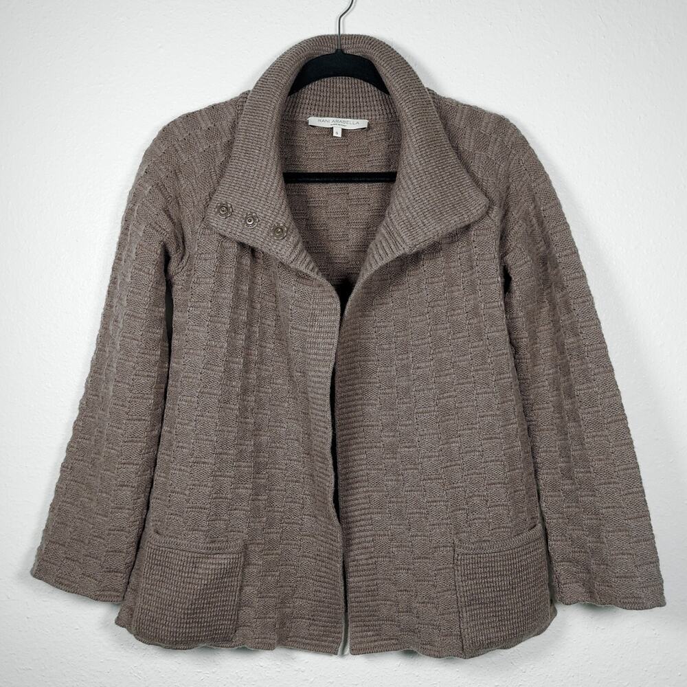 Rani Arabella Cashmere Checkerboard Sweater Jacket Italian Luxury Size Small